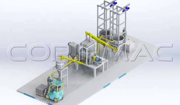 Mini-plant for the production of dry mortar 3-5t / h