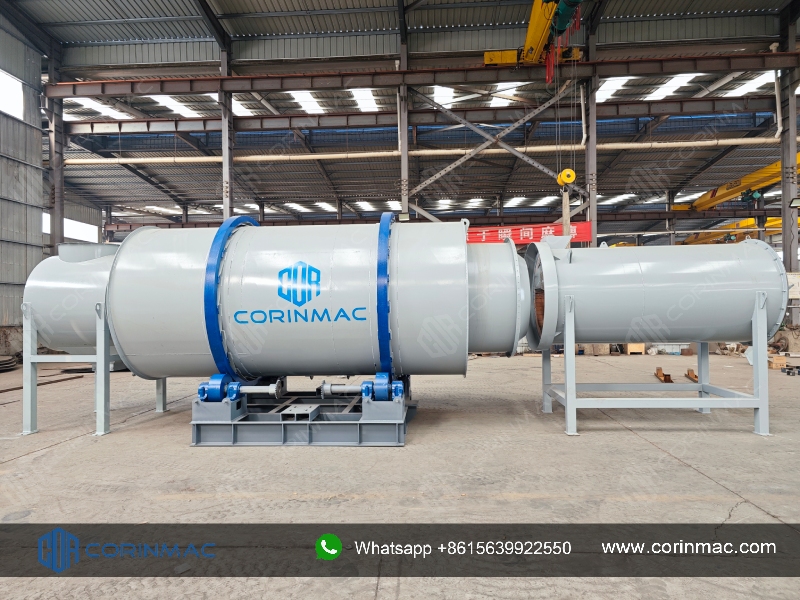 Three cylinder rotary dryer