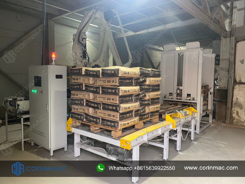 Automatic Palletizing Line for Dry Mortar in Russia